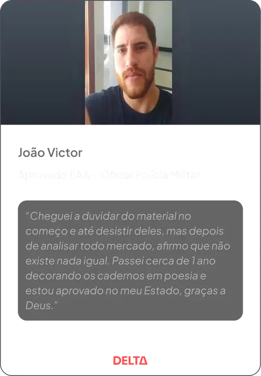 João Victor — Aprovado EAA, Oficial Polícia Militar
